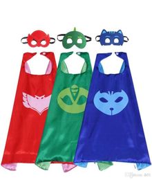 27 inch double layer child kids cosplay capes whole children cartoon cape and mask halloween performance2947013