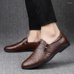 Casual Shoes 2024 Luxury Loafers Brown Slip-On Leather Designer Men High Quality Formal Moccasin Fashion Comfortable Platform