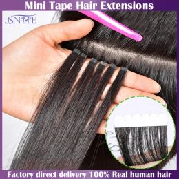 Extensions Mini Tape in Human Hair Extensions Natural Seamless Invisible Straight Tape Ins Remy Human Hair Black Brown Blonde For Salon