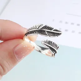 Wedding Rings Sweet Romantic Open Feather For Women Birthday Party Jewellery Gift Adjustable