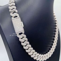 Designer Jewellery Hot Selling Hip Hop S925 VVS Moissanite Factory directly sales good price hip hop Jewellery 13mm iced out cuban link vvs moissanite