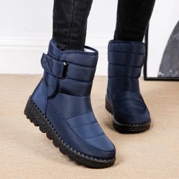 Boots Ladies Warm Plush Fur Boots Waterproof Women Ankle Platform Boots Plush Lined Fashion Elegant Footwear Low Heel Fur Botas Mujer