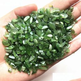 Decorative Objects Figurines 2-4Mm Natural Green Jasper Jade Stone Polished Reiki Chakra Healing Crystals Quartz 50G Drop Delivery Hom Otf2L