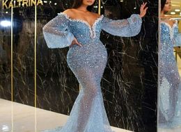 High Quality Mermaid Evening Dresses Real Pictures Luxury Heavy Pearls Sequined Prom Dress Abiti Da Cerimonia Da Sera Formal Long 1965620