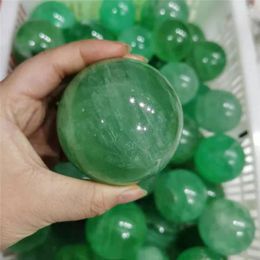 Decorative Figurines 1pcs Natural Green Fluorite Ball Quartz Crystal Healing Gemstone Sphere Reiki