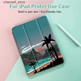 Tablet PC Cases Bags Suitable for iPad 9/8/7 generation 10.2-inch casing suitable for MiNi 4/5/6 lid with pencil holder automatic wake-up/sleep lidY240321Y240321