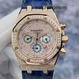 AP Wrist Watch Modern Functional Wristwatch Royal Oak Series 26022OR Back Diamond Full Sky Star 18K Rose Gold Material Mens Automatic Mechanical Watch 39mm