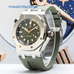Modern Functional Wristwatch AP Wrist Watch 15720 Royal Oak Offshore Series 42 Gauge Army Green dial Made of Precision Steel Automatic Mechanical Mens Watch