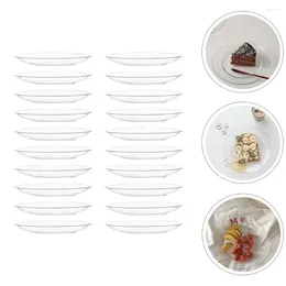 Disposable Dinnerware 20 Pcs Transparent Dinner Plate Round Fruit Plastic Service Dried Storage Tray