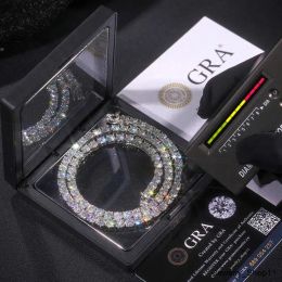 2024 pulseira colar hip-hop tênis corrente 925 prata esterlina vvs moissanite diamante cluster congelado corrente cubana para homens mulheres