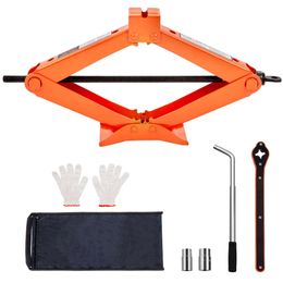 BENTISM 2.5 Ton/5512 Lbs Car Jack, 3.7"-17.1" Lifting Range Scissor Lift with Ratcheting Handle and L-wrench, Portable Tire Jack for Cars Trucks Sedans Mpvs