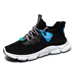 HBP Non-Brand Good quality mesh knitted breathable non-slip lightweight men sports running shoes