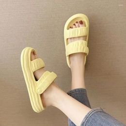 Slippers Summer Height Shoes For Women 2024 White Sandals Round Toe Slides Indoor Woman On Beach Cloud Soft Sale Promotion 39 F