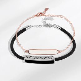Оригинальный специальный браслет для пары, пара мужских и женских черно-белых браслетов из клеевого плетения