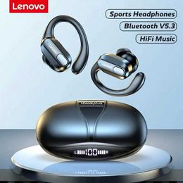 Cell Phone Earphones Lenovo XT80 sports wireless earphones with microphone button control LED power display high fidelity stereo Q240321