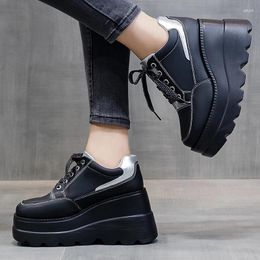 Dress Shoes Fashion Women's Spring Autumn 2024 Women Platform High Heels Classic Black Casual Wedge Heel Elevator Mujer Bombas