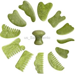 Face Massager 100% Natural Guasha Jade Massage Tool Guasha Board Gourmet Scraper Body Acne Hydrotherapy Anti Aging Facial Beauty Tool 240321