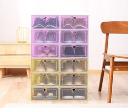 7 Colour Plastic Shoe Storage Box Transparent Household Goods Storage Box Clamshell Drawer Shoe Box XD236848198754