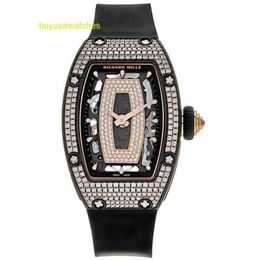 Nice Wristwatch RM Wrist Watch Collection RM07-01 Rose Gold Carbon TPT Diamond Set RM07-01