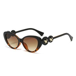 designer sunglasses women mens sunglasses luxury sunglasses new cat-eye sunglasses female UV sunglasses star with the same runway glasses 3945 black Leopard print