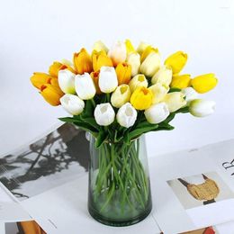 Decorative Flowers 5pcs 10 Colors Simulated Tulip High Quality DIY Party Decoration Festival Supplies Small Silk Home Decor