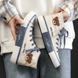 HBP Venda direta da fábrica sem marca, sapatos casuais femininos de lona, sapatos vulcanizados personalizados, tênis de cano alto, sapatos da moda para meninas