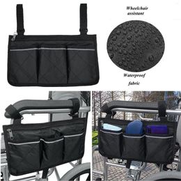 Storage Bags 1pc Wheelchair Armrest Bag Side Multi Pocket Reflective With Strip Hanging R1G5