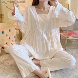 Sleep Lounge 100% Pure Cotton sottile doppia Z Domani incinta Care Sweet Pigma Set Woman Spring Pajamasl2404