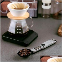 Measuring Tools Italian High-Precision Electronic Kitchen Scale Spoon Accurate Weighing Coffee Bean Stainless Steel Spoons Drop Delive Otyhr