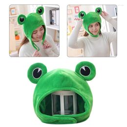 Blankets Novelty Funny For FROG Eyes Cute Cartoon Plush Hat Toy Green Full Headgear Cosplay Costume Party Dress Up Po Prop