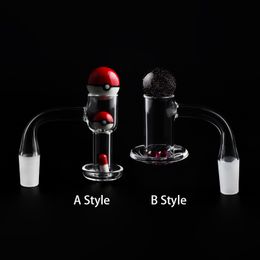 20mmOD Beveled Edge Terp Slurper And Blender Smoking Quartz Banger with Glass Marble 6mm Ruby Pearls Set 10mm 14mm 18mm 45 90 Nails For Bongs