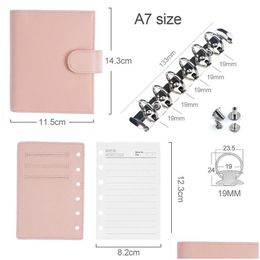 Notepads Limited Imperfect Moterm Regar Pocket Rings Planner Genuine Cowe Leather A7 Notebook Agenda Organizer Journey Sketchbook Dr Dhxgr