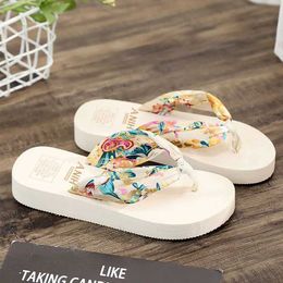 Slippers Womens Summer Fashion EVA Slide Bohemian Ribbon Flip 2023 Bronze Beach Simple Casual Shoes01NMYZ H240322