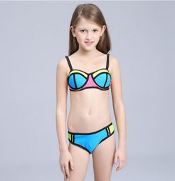 Girls Bikini Children Swimsuit Patchwork Swimwear for Teenage girl 312 Years kids two pieces bathing suits8094910