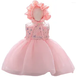 Girl Dresses Kids Hat Flower Dress For Baby Girls Infantil 1st Birthday Wedding Tutu Princess Christmas Costume