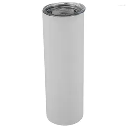 Mugs 30 Oz Skinny Stainless Steel Tumbler Double Wall Slim Insulated With Lid Cups Straw White