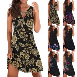 Casual Dresses Summer For Women 2024 Boho Beach Sundress Sleeveless Loose Dress Robe Femme Hollow Out Tank Vestidos