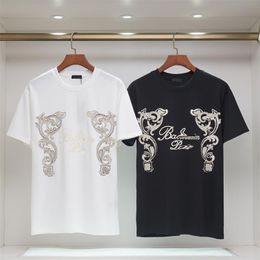 2024 new Barr short-sleeved T-shirt men and women the same pure cotton simple letter print loose top S-XXL9898