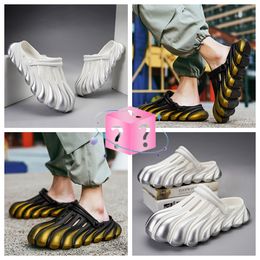Dragon Hole Shoes with a Feet Feeling Thick Sole Sandals GAI thick Painted Five Claw Trendy Hole Large Toe Wrap Summer Original Men cool nonslip yelllow Unisex