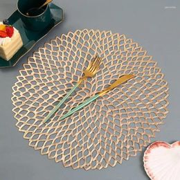 Table Mats Mat Hollow Out PVC Placemat Heat Insulation Pad Decorative Tools For Home Shops Golden/Silver/Rose Gold