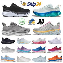 hoka bondi 8 carbon x2 clifton Dışarıdaki Çalışan Ayaklar Platformu Sneakers Lilac Marble Mens Kadınlar Aquarel Trenerleri Yürüyüş Jogging