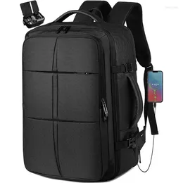 School Bags 40L Flight Approved Waterproof Business Weekend Suitcase Luggage Large Backpack Fits 17.3 Inch Laptop Men