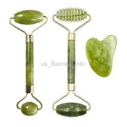 Face Massager Facial massage roller Guasha board double headed jade face lifting skin relaxation weight loss beauty neck slimming 240321