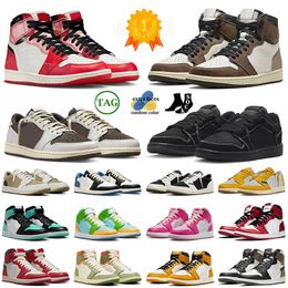 travis scott shoes jordan 1 jordan1 traviss scotts jordab 1 Reverse Mocha Scarpe da basket Uomini Donne Nero Phantom Lost And Found Chicago Sneakers 【code ：L】