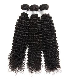Selling 10A Virgin Brazilian Curly Hair Weave 3 Bundles Unprocessed Brazilian Remy Human Hair Weave Extensions Natural Black C1184776