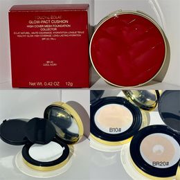 Luxury Glow Pact Cushion BB For Women Foundation Primer New Year Red Light Colour Outside Face Beauty BB Cream With Mirror 12g B10# BR20# 2 Colour Stock Makeup Tool Cosmetic