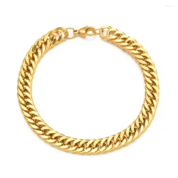Link Bracelets 6.5mm Punk Curb Cuban Bracelet Chain Man Stainless Steel Gold Silver Colour Hand For Men Women Jewellery Gift