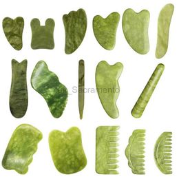 Face Massager Natural Jade Guasha Board Food Scraper for Acuppoint Press SPA Acne Skin and Facial Care Massage Anti Aging Tool 240321