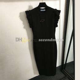 Women Tight Fitted Dress Sexy Backless Dresses Designer Metal Badge Dress Fashion Split Dresses
