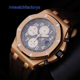 Modern Functional Wristwatch AP Wrist Watch Royal Oak Offshore 26470OR Elephant Grey Men's Watch 18k Rose Gold Automatic Mechanical Swiss Watch Luxury Gauge 42mm